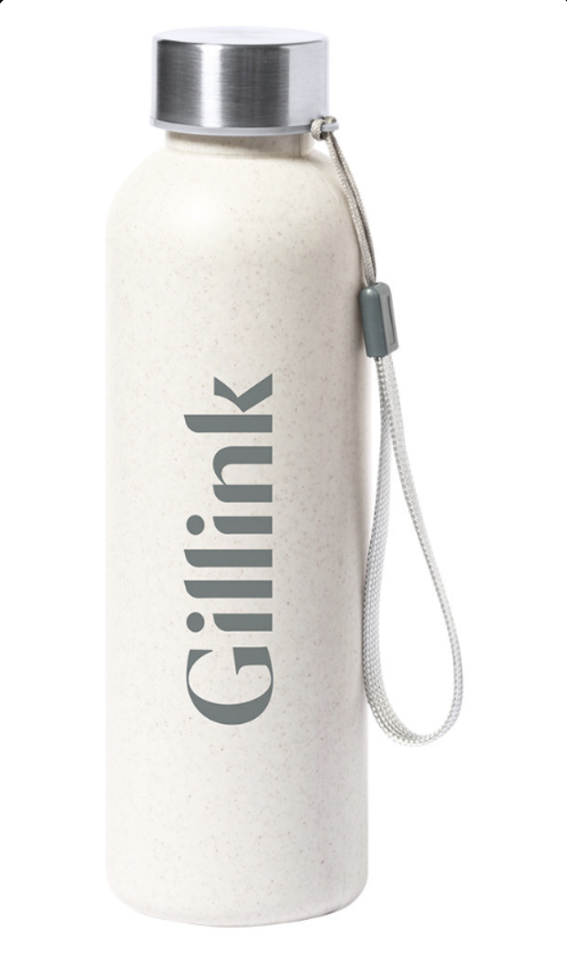 Botella personalizada con el logo de la marca Gillink, pedido real de FINEART